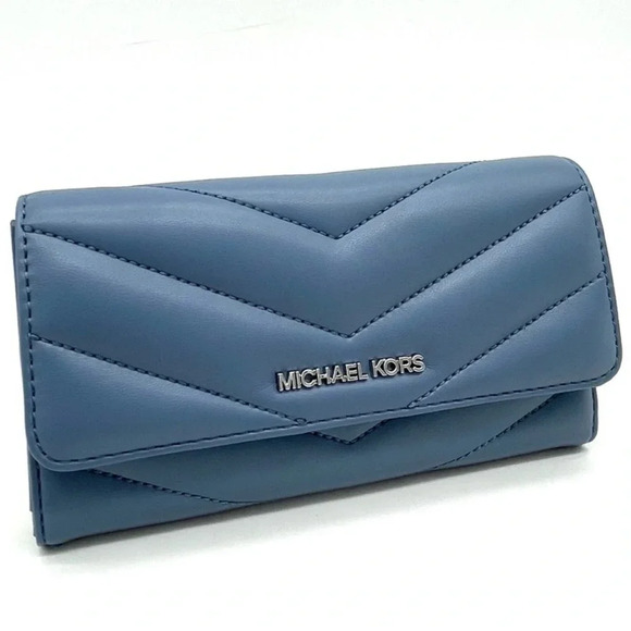 Michael Kors Handbags - Michael Kors Large Trifold Wallet Blue Lagoon